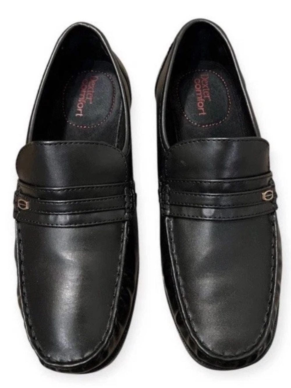 Dexter Comfort Memory Foam Black Faux Leather Formal Loafers- Size 7 1/2